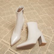 Autumn And Winter White Skinny Boots