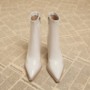 Autumn And Winter White Skinny Boots