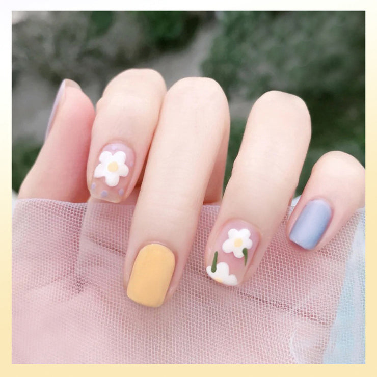 Head Matte Frosted Almond Shape Wear Nail