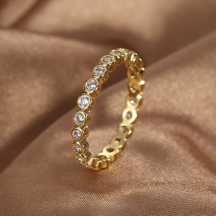 Luxury Gold Plated White Zirconium Index Finger Ring