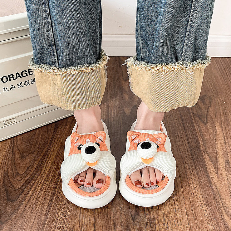 Breathable Cotton Linen Slippers for Home