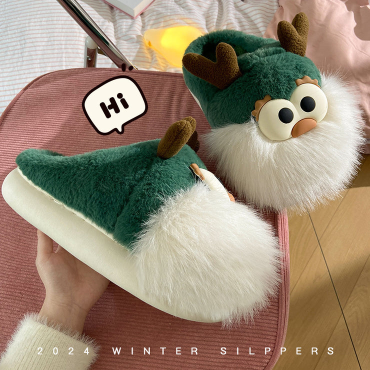 Christmas Deer Cotton Slippers