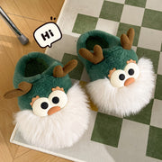 Christmas Deer Cotton Slippers